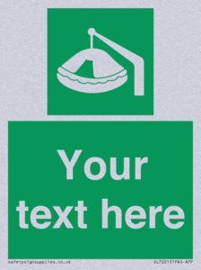 Custom sign Safe condition Davit-launched liferaft